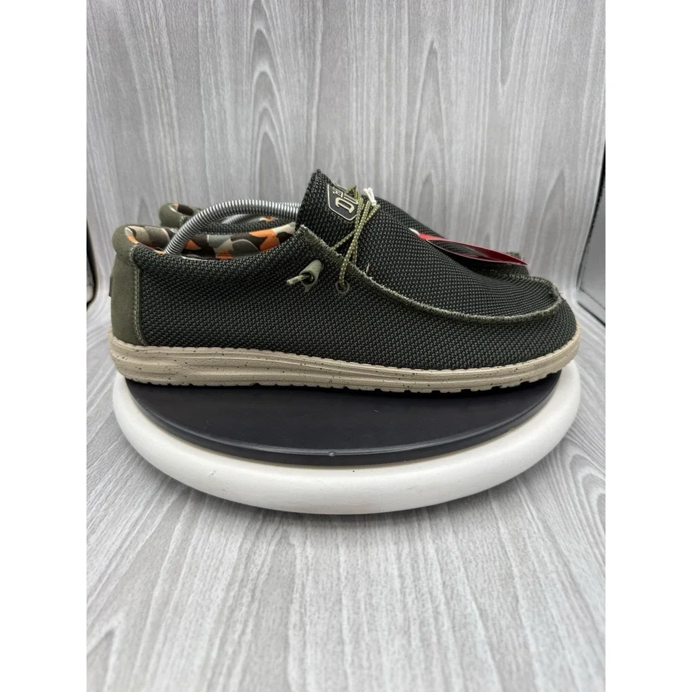 Hey Dude Wally Sox Stitch Mens Size 14 Pine Green Slip On Casual Loafers Shoes